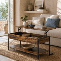 Wyld Haus Vitoli Rustic Brown Lift Top Coffee Table with Hidden Storage