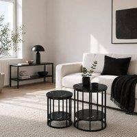 Wyld Haus Dilisu Set of 2 Black Marble Effect Coffee Tables