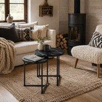 Wyld Haus Tolira Set of 2 Black Marble Effect Nesting Tables