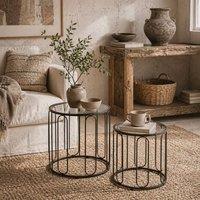 Wyld Haus Roro Set of 2 Black Elliptical Nesting Tables