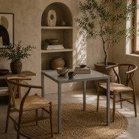 Wyld Haus Conona Grey Square Glass Dining Table 75cm Seats 2 to 4