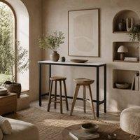 Wyld Haus Nanotti White & Black Industrial Rectangular Bar Table 120 x 40 cm