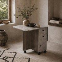 Wyld Haus Dorette Mixed Grey Drop Leaf Dining Table with Storage