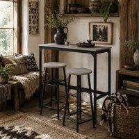 Wyld Haus Dirive Grey 3 Piece Industrial Bar Table & Stool Set