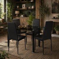 Wyld Haus Zinelalo 5 Piece Black Modern Dining Set for 4