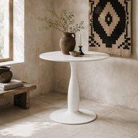 Wyld Haus Round 80cm White Dining Table MDF Top with Powder Coated Steel Base