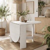 Wyld Haus Ziri Oval Drop Leaf Dining Table Ash Wood Effect Seats up to 6 in White