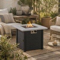 Wyld Haus Elmosu 40000 BTU Black Grey Square Gas Fire Pit Table