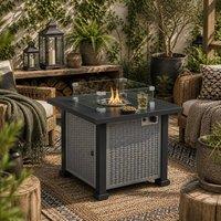Wyld Haus Misana Talu Grey Square Gas Fire Pit Table