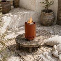 Wyld Haus Balatti Small Stainless Steel Terracotta Tabletop Smokeless Fire Pit in Red