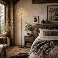 Wyld Haus Dodine Gold Metal & Crystal Dandelion Floor Lamp 160 cm