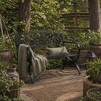 Wyld Haus Yota Nile 127cm Powder Coated Steel Garden Bench Black