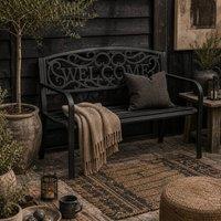 Wyld Haus Rolare 127cm Black Steel Two Seater Outdoor Garden Bench