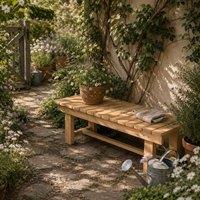 Wyld Haus Nika Fir Wood 2 Seater Garden Bench 110 x 38 x 35 cm in Natural