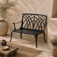 Wyld Haus Elsu 2 Seater Garden Bench Black Cast Aluminium Antique Finish
