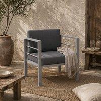 Wyld Haus Movitte Charcoal Grey Single Outdoor Garden Sofa with Cushions