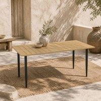 Wyld Haus Safafa 150cm Brown Slatted Metal Rectangular Garden Dining Table