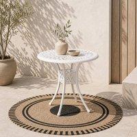 Wyld Haus Kenofa 78 cm Round Cast Aluminium Garden Dining Table White