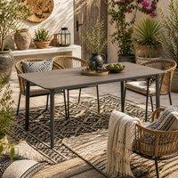 Wyld Haus Modovele Dark Grey Rectangular Outdoor Dining Table for 6
