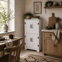 Wyld Haus Rifa White Tall Storage Cabinet with Adjustable Shelves & Four Doors