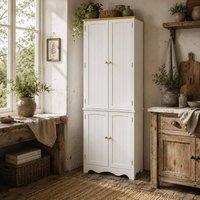 Wyld Haus Banodo 183cm White & Brown 4 Door Freestanding Kitchen Cabinet