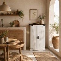 Wyld Haus Roka White Farmhouse Multi Storage Kitchen Cabinet