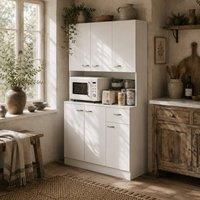 Wyld Haus Rasu 180cm Cream White Freestanding Kitchen Pantry Cabinet
