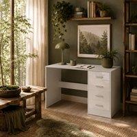 Wyld Haus Reka 98cm High Gloss White Desk with 4 Drawers