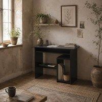 Wyld Haus Moke 80cm Black Corner Desk with Keyboard Tray & Storage Shelves