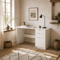Wyld Haus Niba 120cm High Gloss White Desk with Drawers & Storage Cabinet