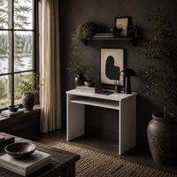 Wyld Haus Selu 90cm High Gloss White Compact Study Desk with Storage Shelf