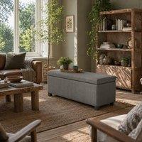 Wyld Haus Bami Rimi Large Grey Corduroy Rectangular Storage Ottoman