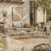 Wyld Haus Rotoyo Kaha Grey 4 Seater Rattan Style Outdoor Sofa Set with Cushions