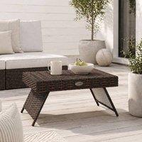 Wyld Haus Fihaso 60cm Rattan Brown Folding Outdoor Bistro Side Table