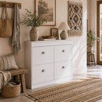 Wyld Haus Sozita 4 Drawer White Shoe Cabinet with Adjustable Shelves