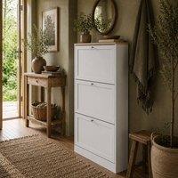Wyld Haus Compact White 3 Drawer Tilt Out Shoe Cabinet