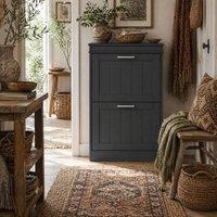 Wyld Haus Fadivi Raka Black 2 Drawer Shoe Cabinet Fits up to 10 Pairs