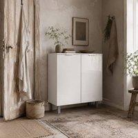 Wyld Haus High Gloss White 5 Shelf Shoe Storage Cupboard