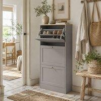 Wyld Haus Sari Grey 3 Drawer Compact Shoe Cabinet
