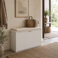 Wyld Haus Lidito White 8 Pair Shoe Storage Bench with Cushioned Top