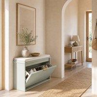 Wyld Haus Nohalu Baro Mint Green 8 Pair Shoe Bench with Cushioned Top