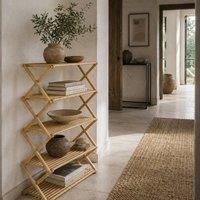 Wyld Haus Lafa Mazi Natural Bamboo 5 Tier Folding Shoe Rack