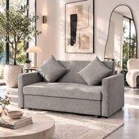 Wyld Haus Lane Mili Snow Flannel Grey 2 Seater Sofa Bed with Built In Storage