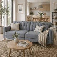 Wyld Haus Toelfa Dark Grey Velvet Feel 3 Seater Convertible Sofa Bed