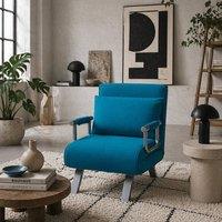 Wyld Haus Neyo 4 in 1 Faux Suede Convertible Chair Bed Blue