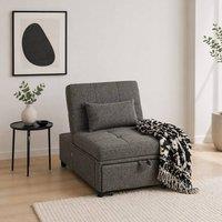Wyld Haus Lulusa Kela Charcoal Grey 4 in 1 Convertible Single Sleeper Chair