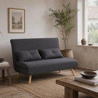 Wyld Haus Faroco Linen Look Charcoal Grey 2 Seater Sofa Bed
