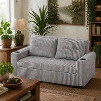 Wyld Haus Lore Light Grey Corduroy 2 Seater Click Clack Sofa Bed