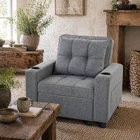 Wyld Haus Soliri Dark Grey 3 in 1 Convertible Single Sofa Bed Tufted Cushion