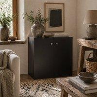 Wyld Haus Cosofi Black Freestanding Storage Cabinet 2 Doors 2 Shelves